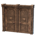 Porte double en bois sculpté