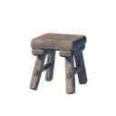 Tabouret en bois rudimentaire
