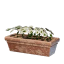 Long pot de fleurs blanc