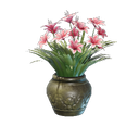 Pot à fleurs de lys rose